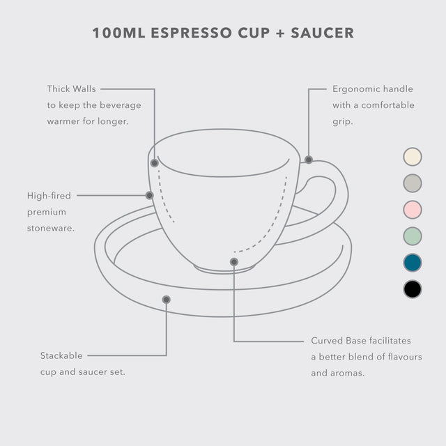 100ml Espresso Cup + Saucer