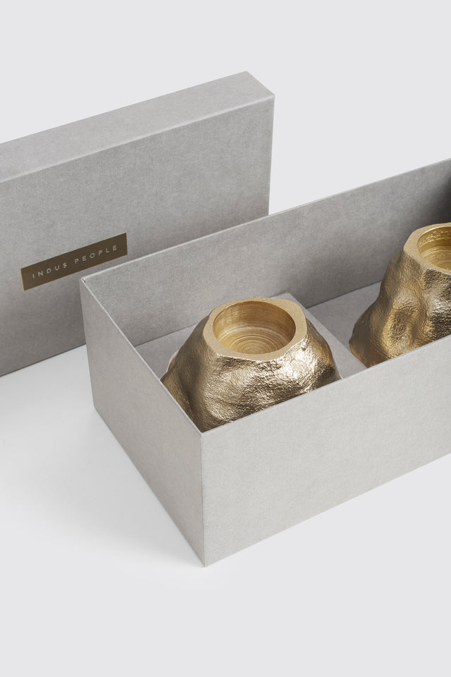 HIMALAYA GOLDEN HOUR GIFT BOX <span><br> 2 GOLDEN TEALIGHT HOLDERS