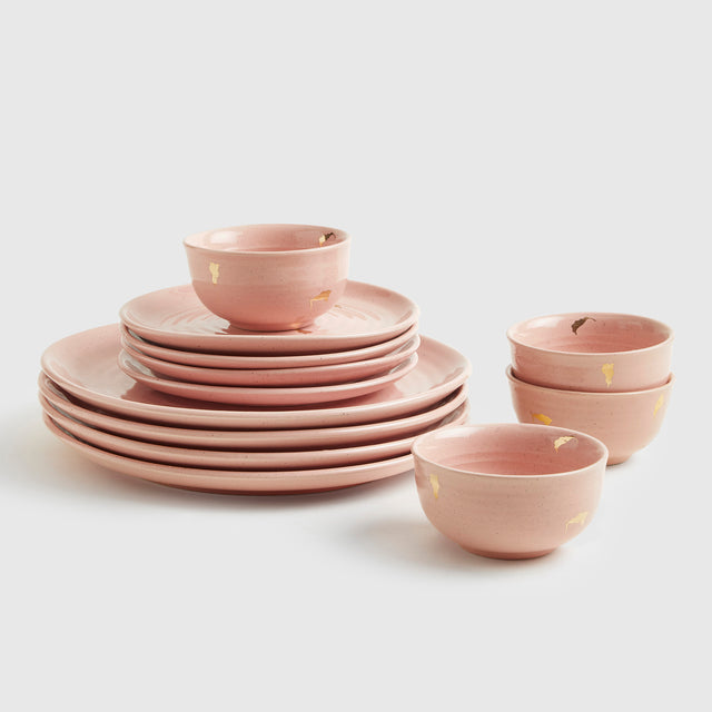 Ganga Dinner Set of 4 <span><br> Old Rose </span>