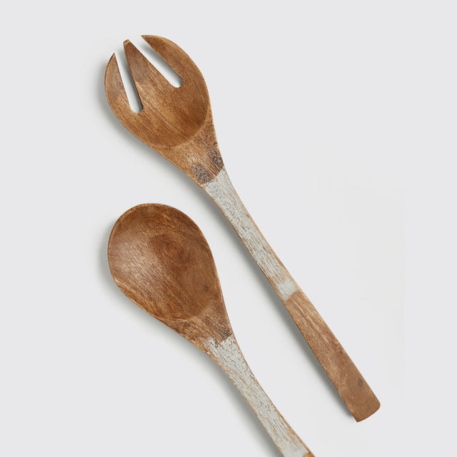 BASIC WOODEN SALAD SPOONS SET <span><br> KUTCH WHITE </span>