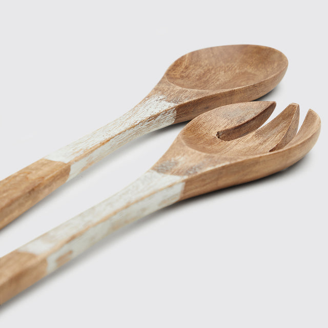 BASIC WOODEN SALAD SPOONS SET <span><br> KUTCH WHITE </span>