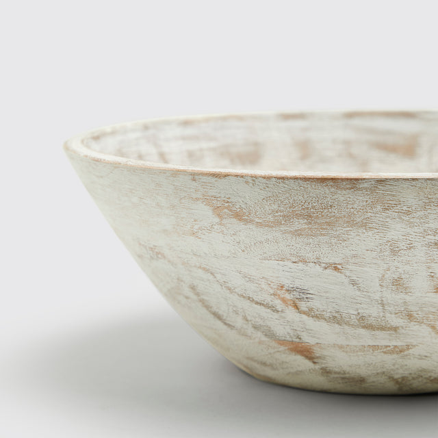 BASIC 12” WOODEN BOWL <span><br> KUTCH WHITE </span>