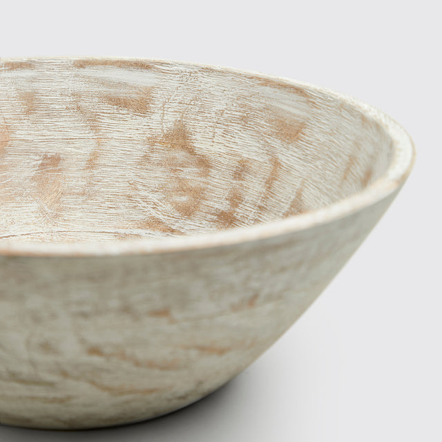 BASIC 12” WOODEN BOWL <span><br> KUTCH WHITE </span>