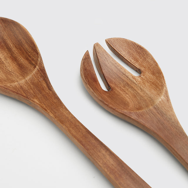 BASIC WOODEN SALAD SPOONS SET <span><br> NATURAL </span>
