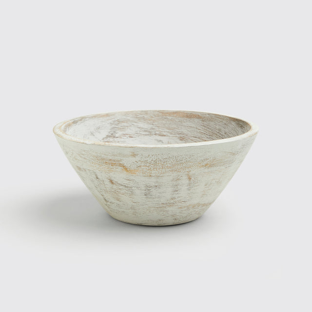 BASIC 8” WOODEN BOWL <span><br> KUTCH WHITE </span>