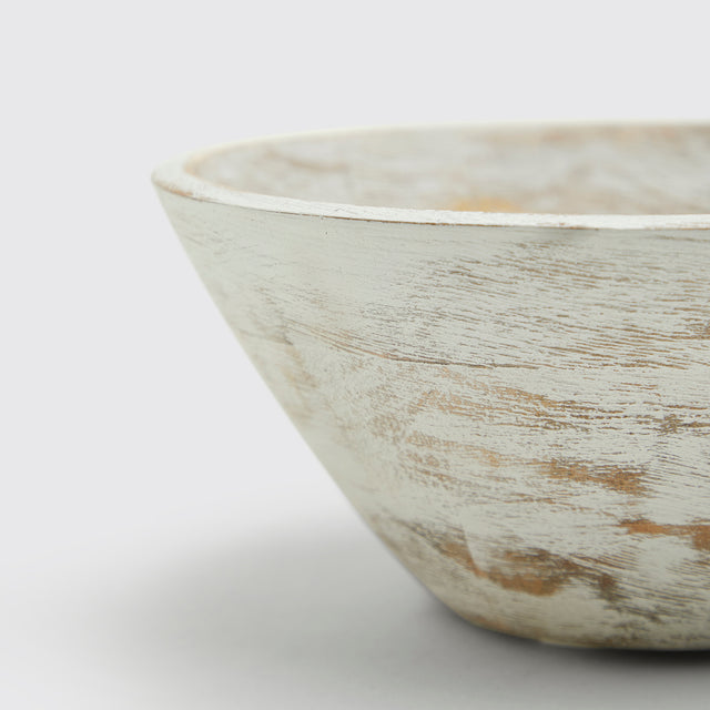 BASIC 8” WOODEN BOWL <span><br> KUTCH WHITE </span>